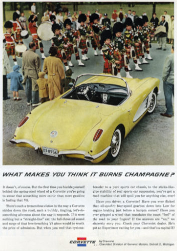 1959 Corvette Burns Champagne? Ad