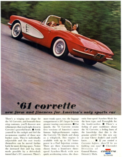 1961 Corvette New Shape Ad