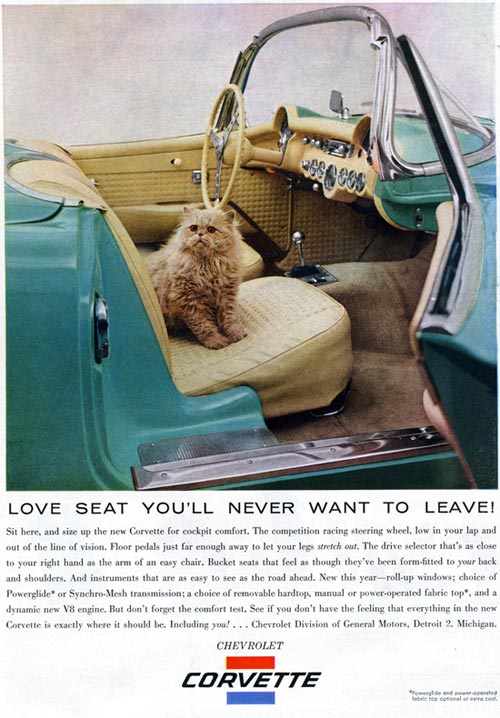 1956 Corvette Ad with Cat