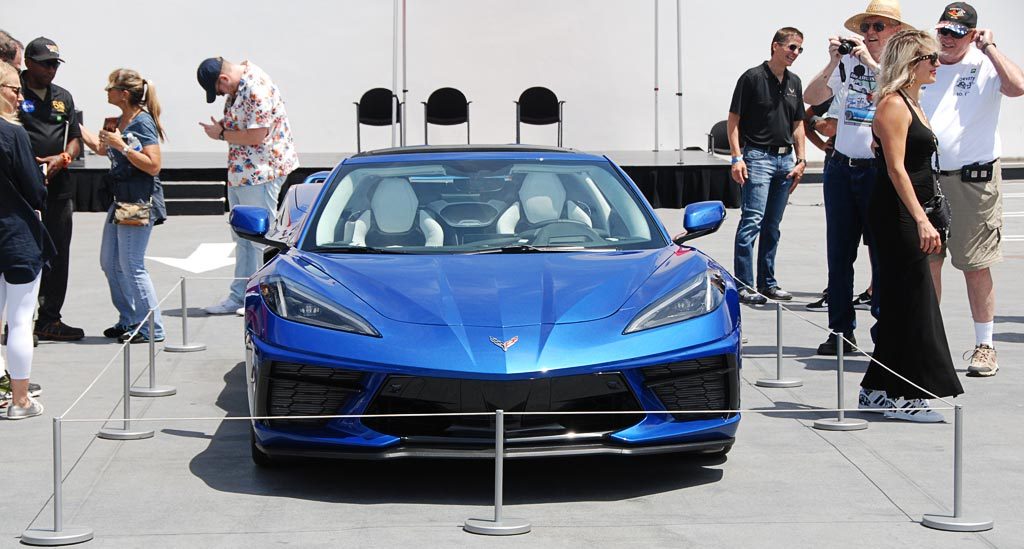 2020 Corvette C8 in Elkhart Lake Blue Metallic as seen at the Petersen Museum