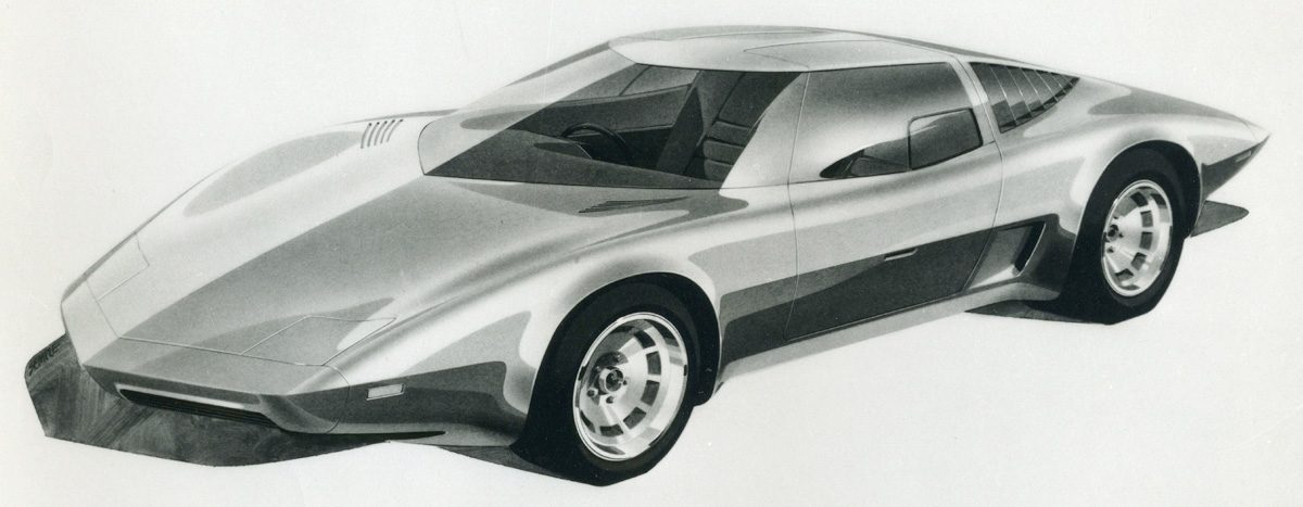 GM 1973 Corvette Aerovette Concept Drawing