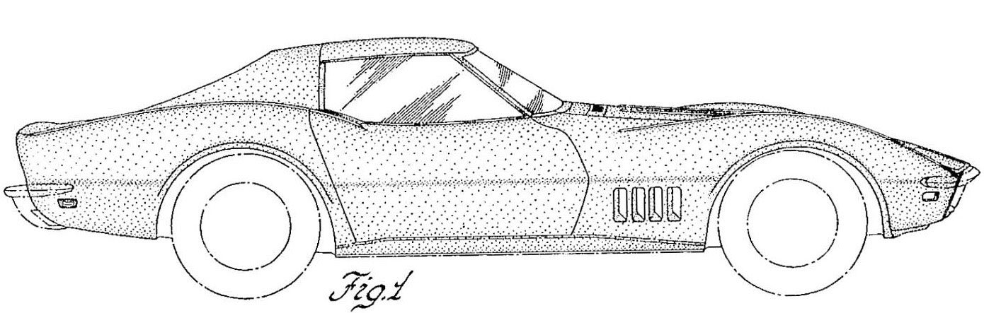 C3 Corvette Side View Patent Drawing