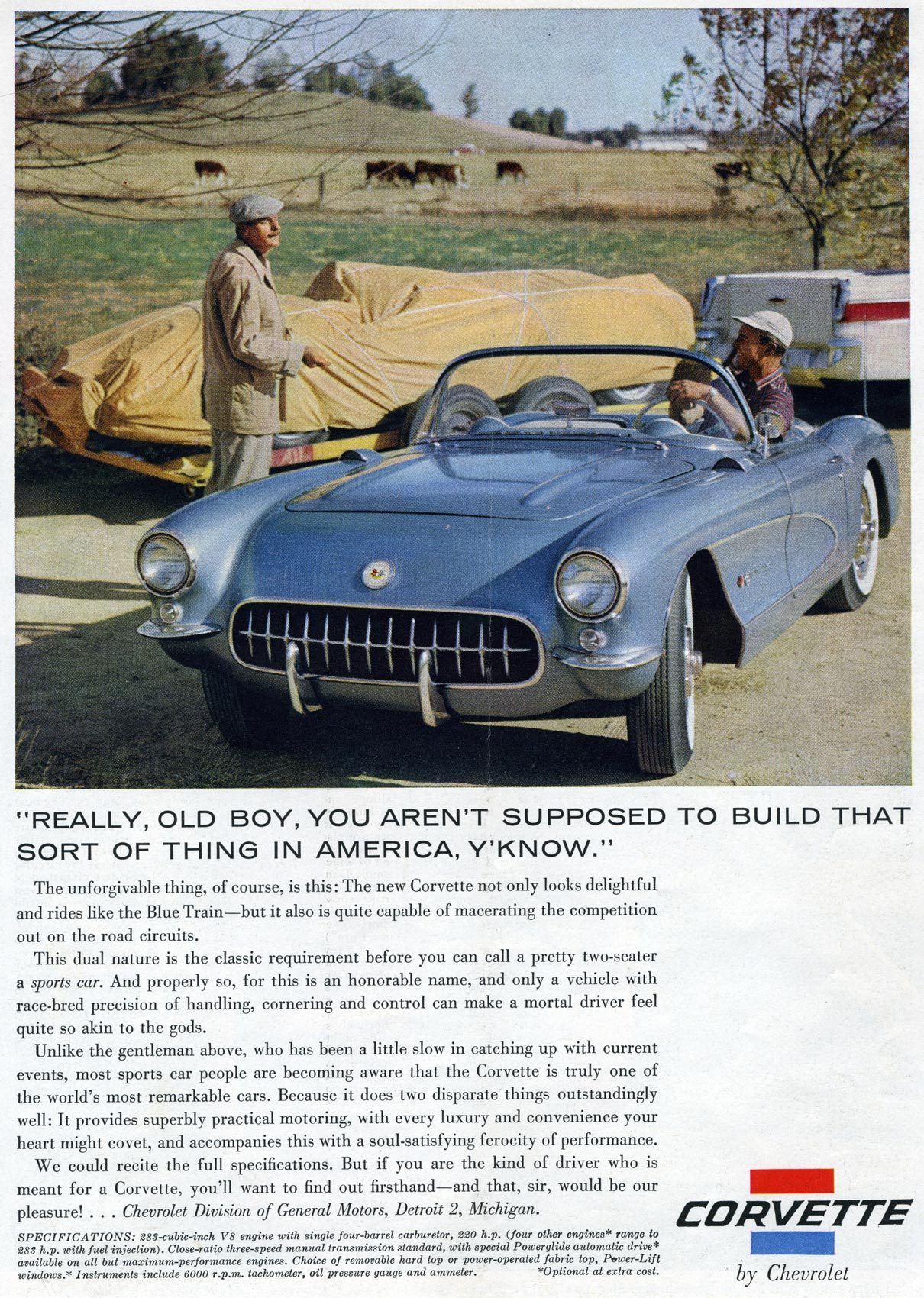 1957 Corvette Tiger O'd Boy ad